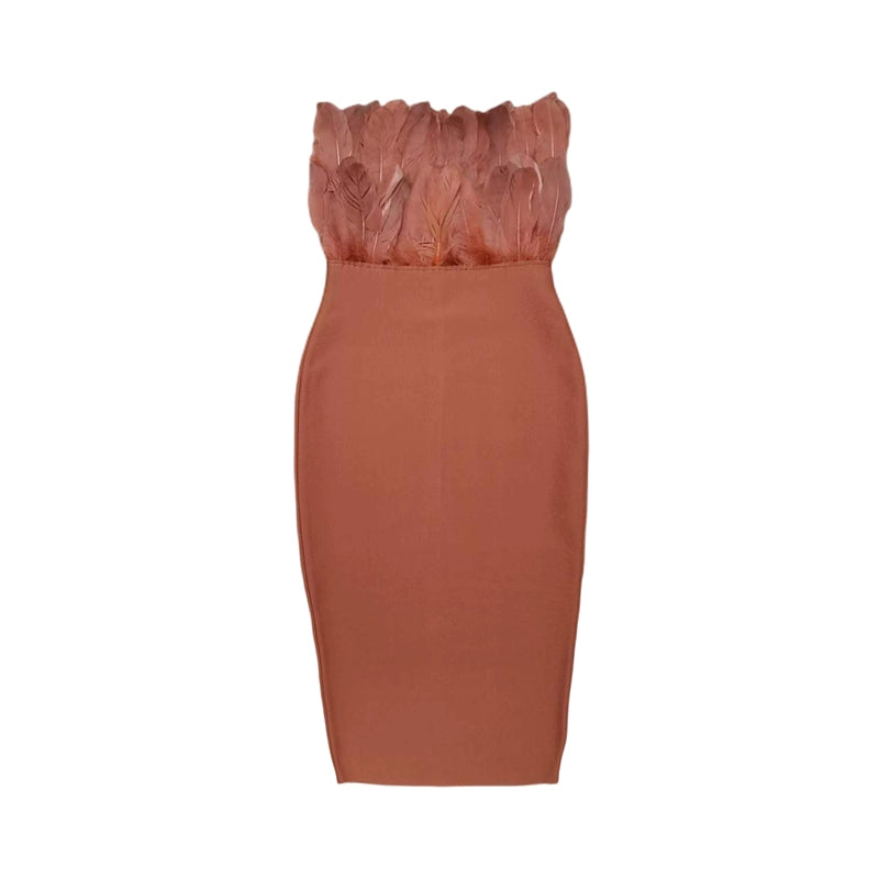 DOLLY Luxury Chest Wrap Sleeveless Off Shoulder High Waist Formal Dinner Dress-ORA