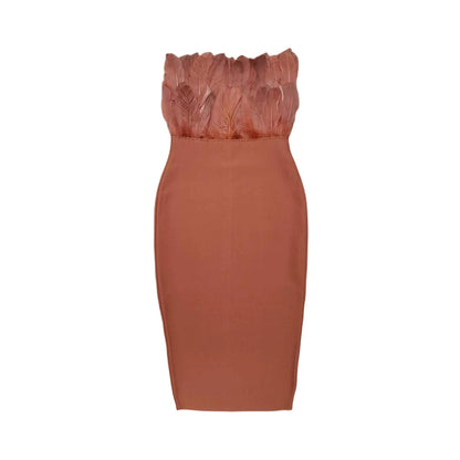 DOLLY Luxury Chest Wrap Sleeveless Off Shoulder High Waist Formal Dinner Dress-ORA