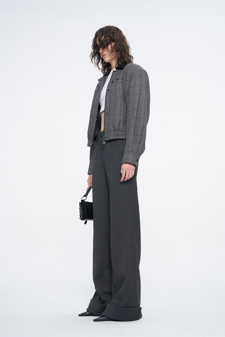 ANNAKIKI waistless fold deconstruct wide-leg pants for women-HITOME