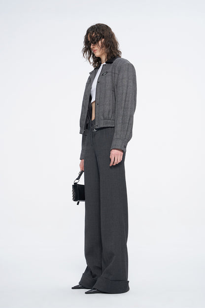 ANNAKIKI waistless fold deconstruct wide-leg pants for women-HITOME