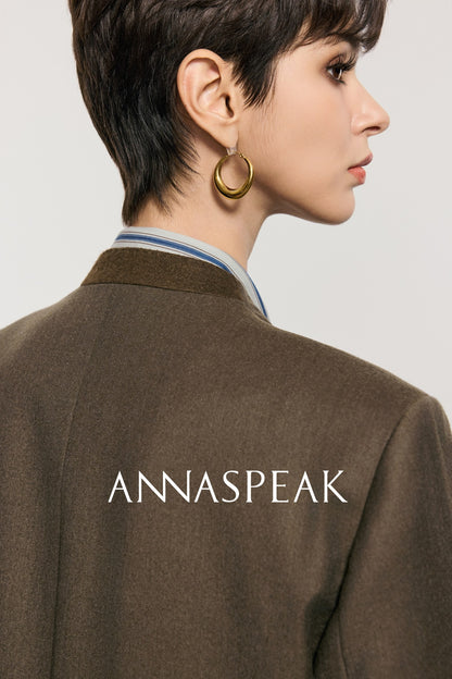 ANNASPEAK Worsted Wool Flannel Suit Vest Pants Set-OSAR.