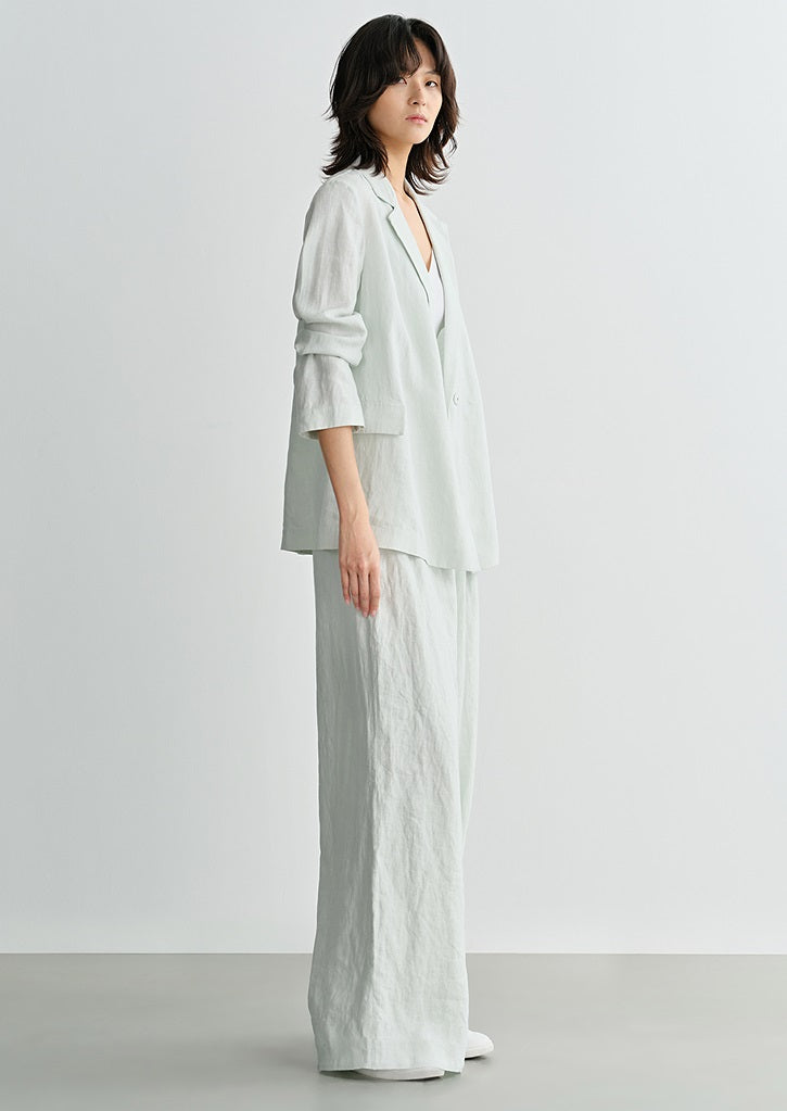 COMME MOI women's light linen wide-leg pant suit set - MESSIAH.