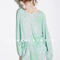 Custom mint green sequins Premium Craftsmanship Quality  short + top Set - Bellini