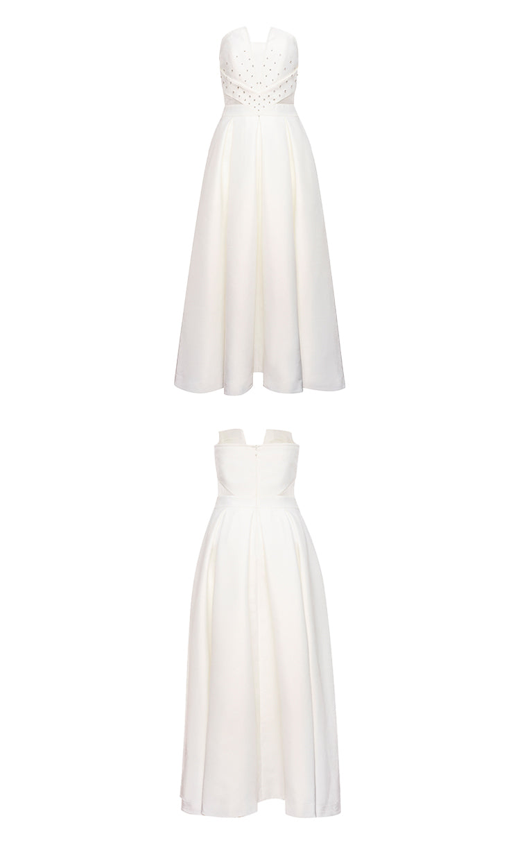 YES BY YESIR white elegant sexy bandeau strapless pocket midi formal d GOOD GIRL REBEL YES BY YESIR white elegant sexy bandeau strapless pocket midi formal d GOOD GIRL REBEL