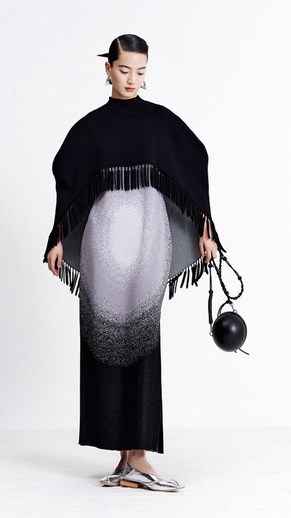 ZHUCHONGYUN Round Opening Jacquard Close-up Sleeveless Dress-GIN.