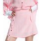 Barbie pastel Pink off-the-shoulder long sleeve loose shirt skirt suit