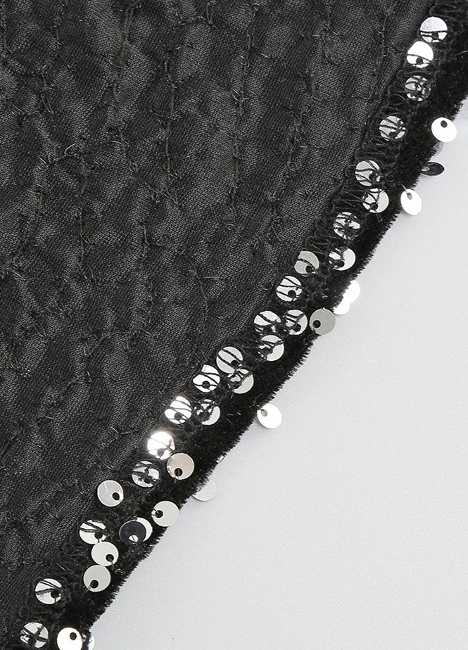 DOLLY Luxury Black Sleeveless Sequin Halter Neck Irregular Hem Sexy Cocktail Dress-ANASTASIA