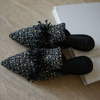 B-FEI hand-knitted pointed semi-toe shoes-AMY.