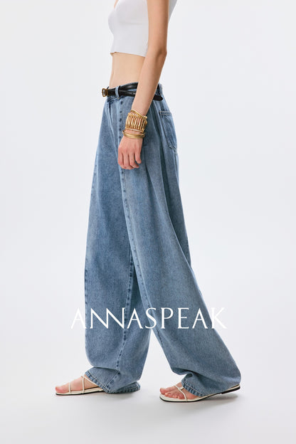 ANNASPEAK fashionable  cotton loose jeans-CHISA.