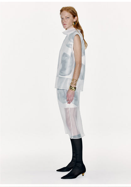 ATELIER MISS LU Calla Lily Print Fake Two-Piece Skirt - SARAH.