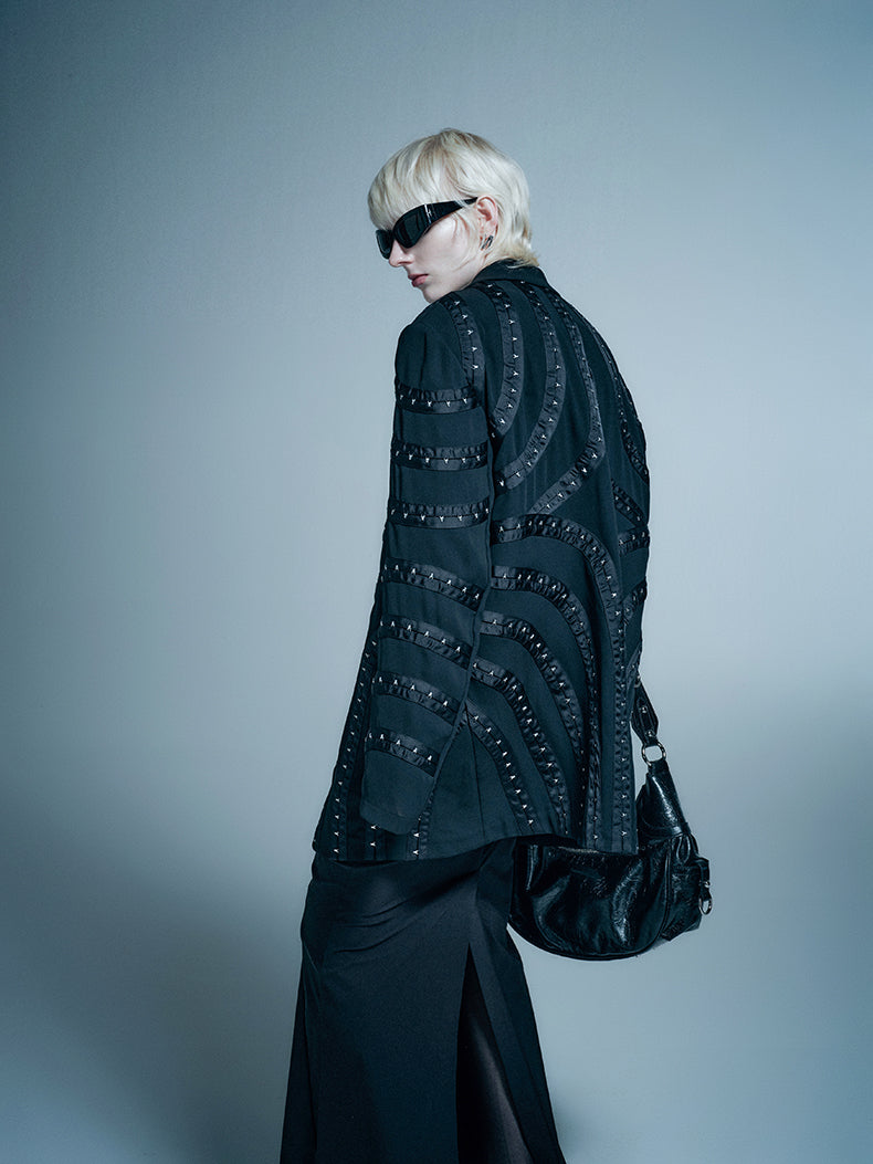 ANNAKIKI design four-pointed star hook blazer suit-HANYU