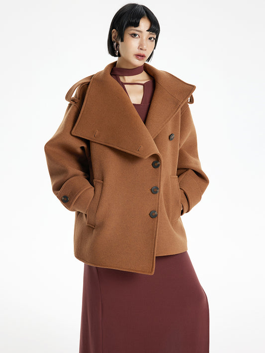 TINY IN single-breasted long sleeve woolen coat - SAN