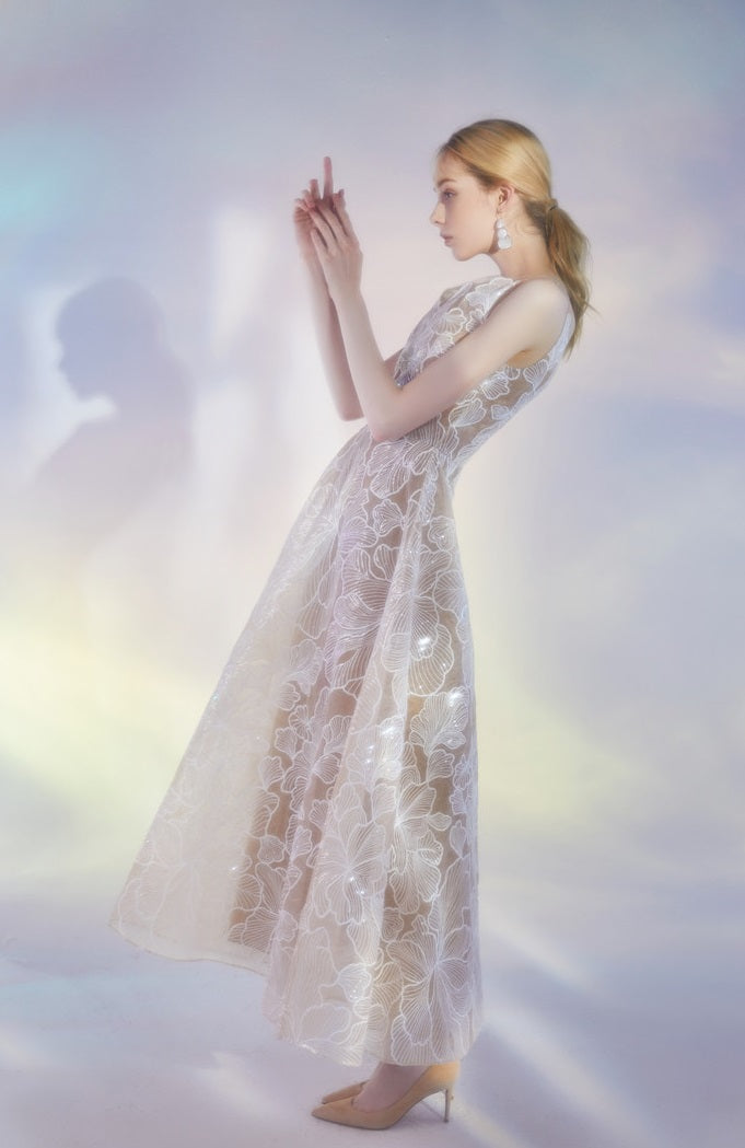 Wardrobes by Chen Elegant White Sleeveless Couture Lace Wedding Dress-Noa