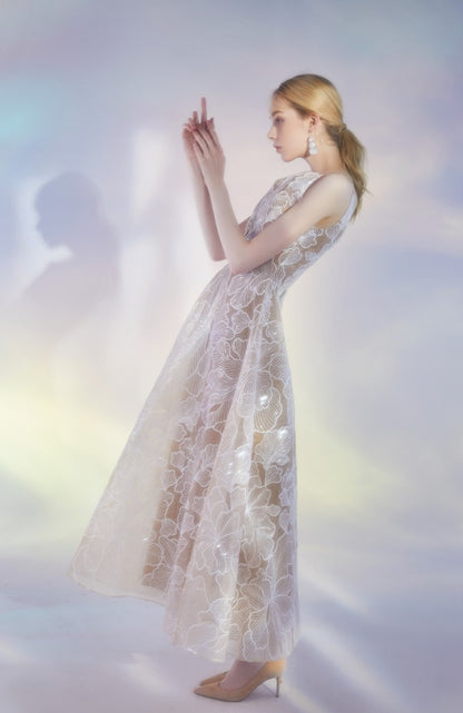 Wardrobes by Chen Elegant White Sleeveless Couture Lace Wedding Dress-Noa