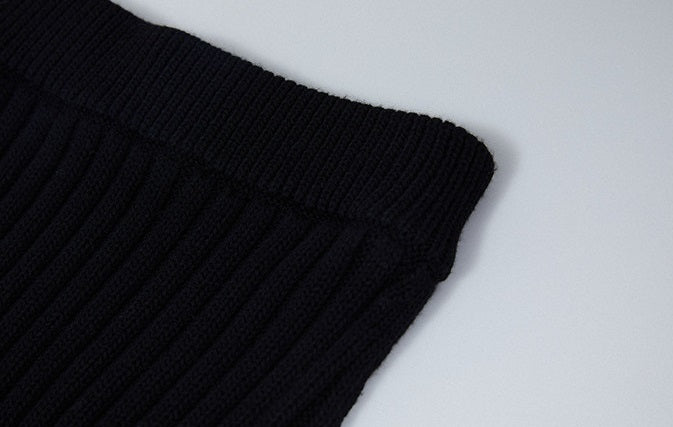 ZHUCHONGYUN sheep wool knitted tassel black textured skirt-NUNA.