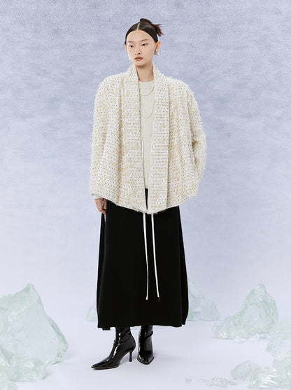 HECO Winter Warm Raccoon Fleece Wool Knitwear Sweater Women - side.