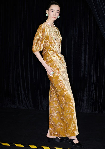 M essential Mackay designer Juyi velvet stand-up irregular silhouette top - TINA .