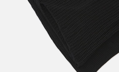 ZHUCHONGYUN  black cut-out grid design waist crew neck sleeveless knit top-HATSU.