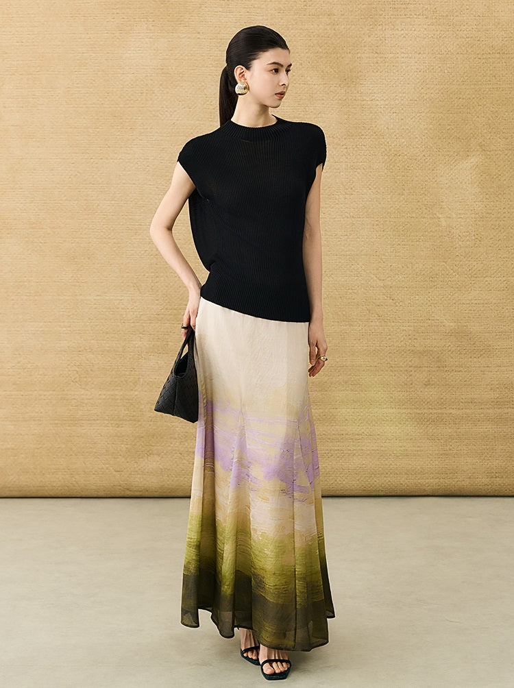 HECO Chinese Atmosphere Summer Drape Elegant Straight Skirt - MUSC.