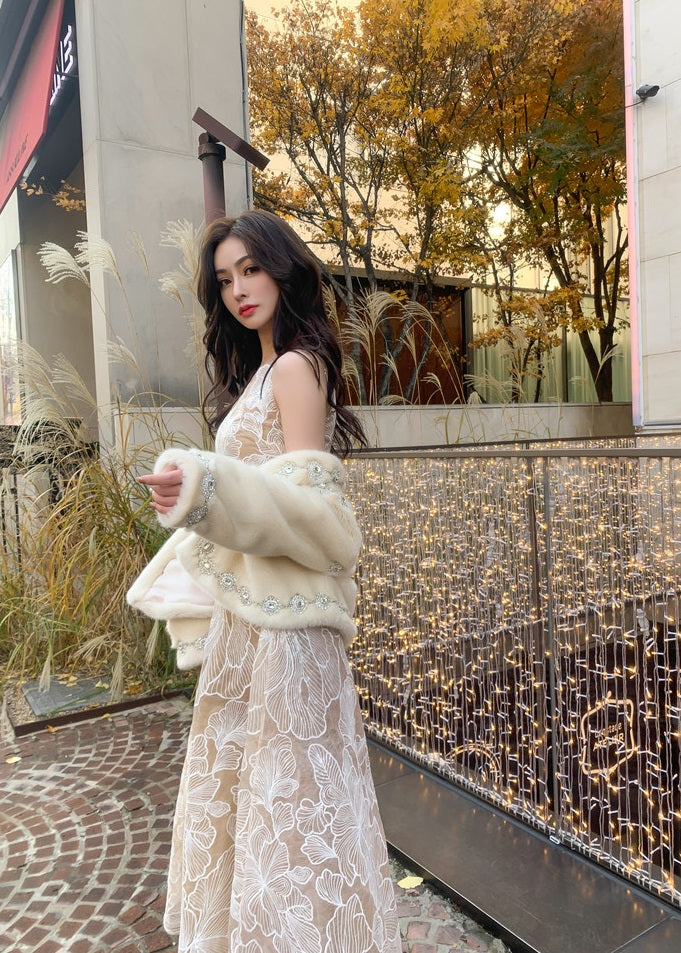 Wardrobes by Chen Elegant White Sleeveless Couture Lace Wedding Dress-Noa