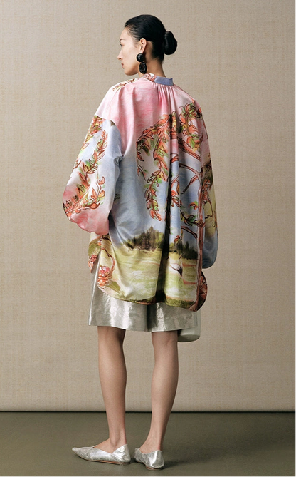 ZHUCHONGYUN silver drawstring three-point shorts--YAIBA.