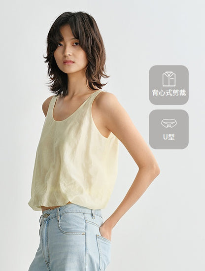 COMME MOI  summer women's gentle and elegant bubble vest shirt - NATE.
