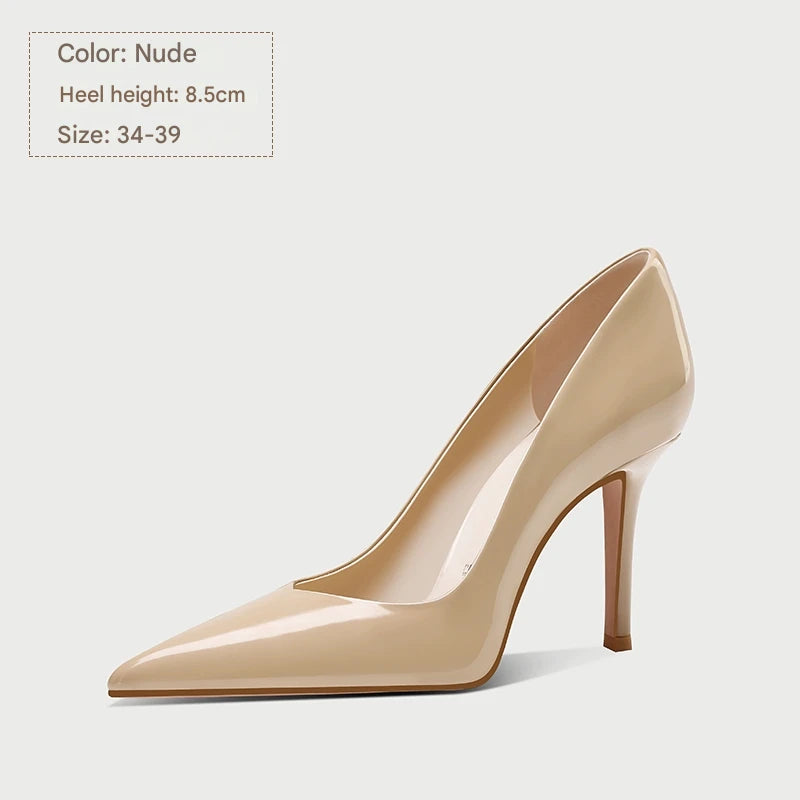 PJJUU satin pointed toe stiletto shoes - SHADOW.