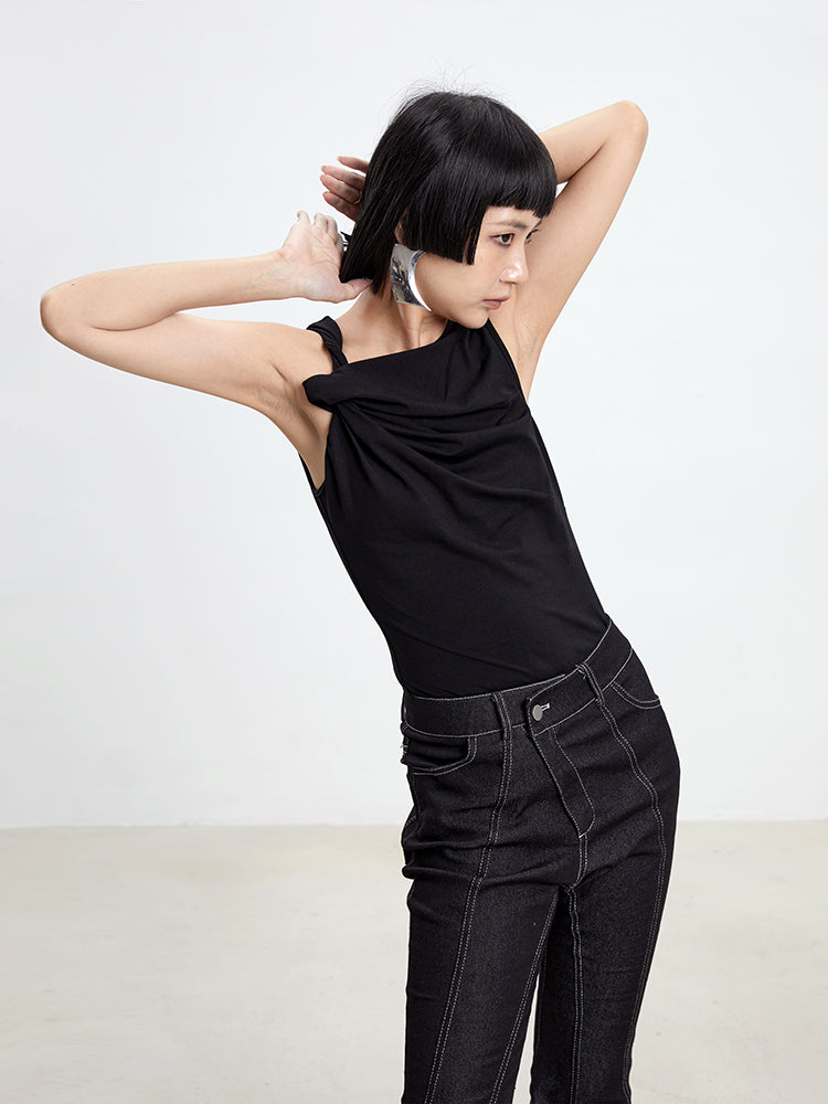 TINY IN Kink Women's Summer Black White Camisole-KAI