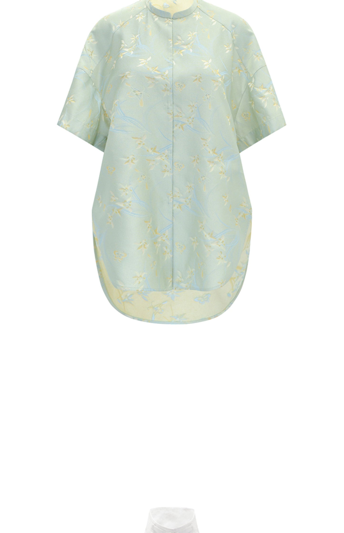 M essential Mackay designer Donchang jacquard low stand-up collar loose short-sleeved shirt - DIVA.