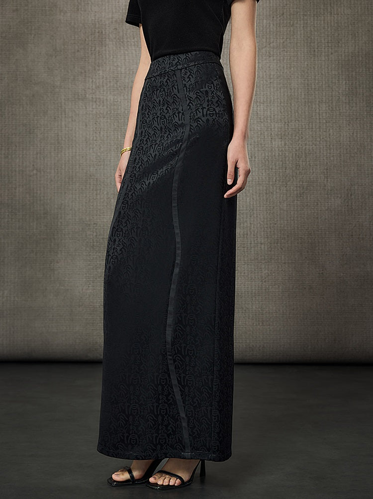 HECO Calligraphy Jacquard A-Line Elegant Skirt - SPIRIT.