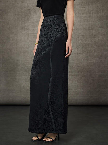 HECO Calligraphy Jacquard A-Line Elegant Skirt - SPIRIT.
