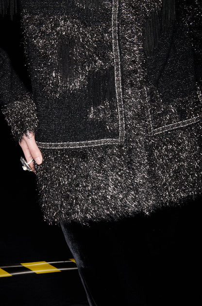 M essential Mackay designer Yingyun knitted copper-beaded woollen cardigan - zain.