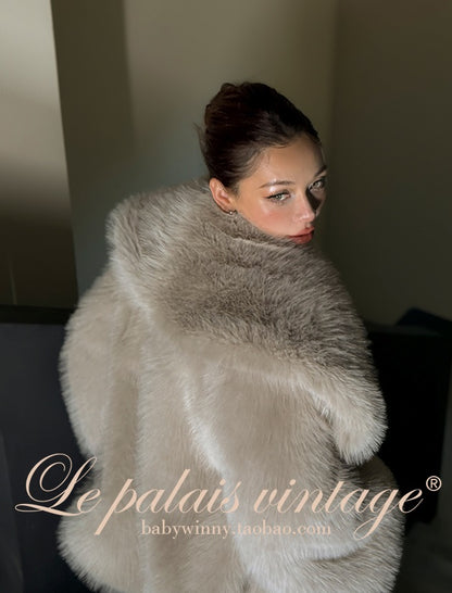 Le Palais Vintage  fur coat woolen trousers-DIOR