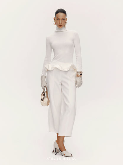 AtelierMissLu Hem clouds surround turtleneck knitted top - HERE.