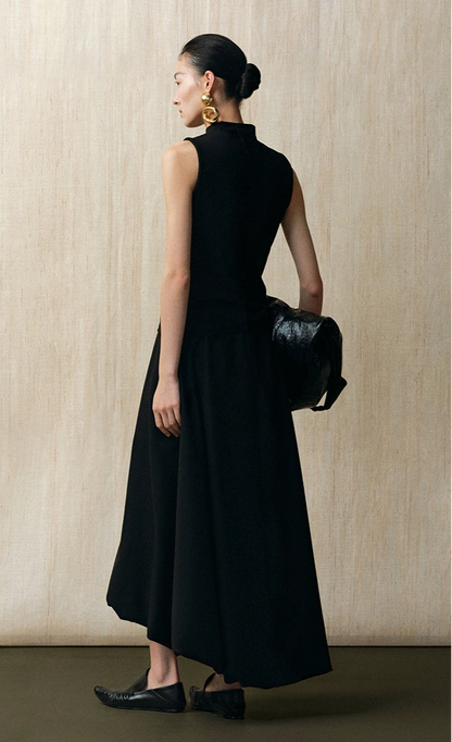 ZHUCHONGYUN loose bud mid-length black sheep wool skirt- HACHI.