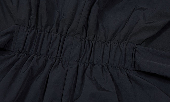 ZHUCHONGYUN placket black loose straight down jacket--ILLUMI.