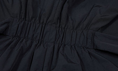 ZHUCHONGYUN placket black loose straight down jacket--ILLUMI.