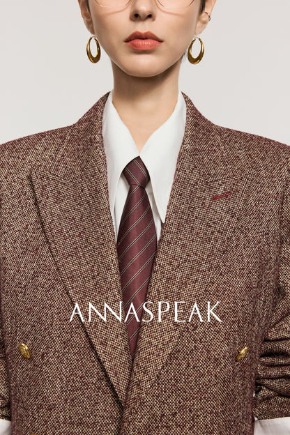 ANNASPEAK ROSSO Red Label  90s Retro Suit Skirt Set-ZEHU.