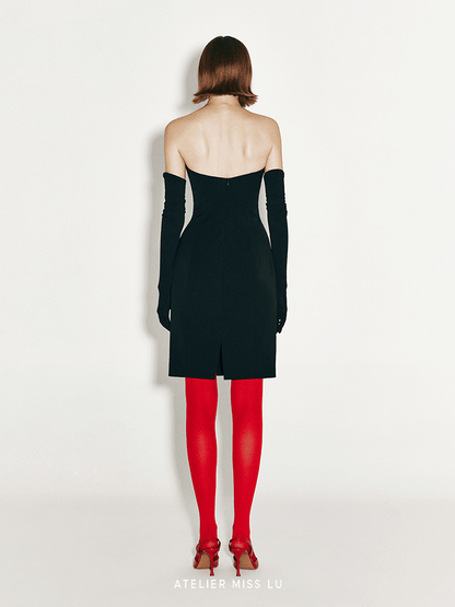 ATELIER MISS LU Abstract Flower Design Slim Fitting Dress - SHANNON.