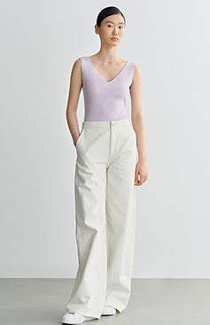 COMME MOI  Summer Acetate V-Neck Tight Knit Vest - AURORA.