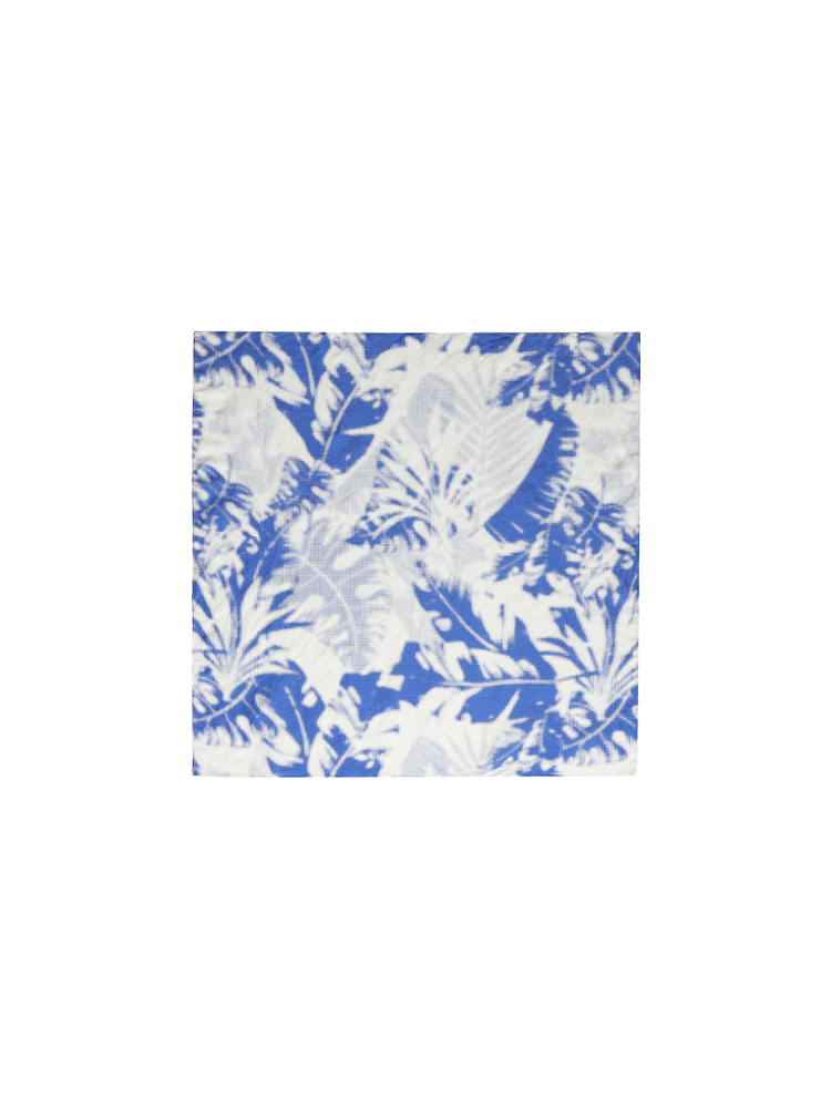 AtelierMissLu [Offa Manor] Printed Mulberry Silk Linen Blend Silk Scarf - JADE
