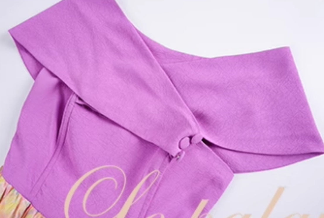 Le Palais  Two Pieces Contrasting Shawl Waist Tutu Dress-KASSY