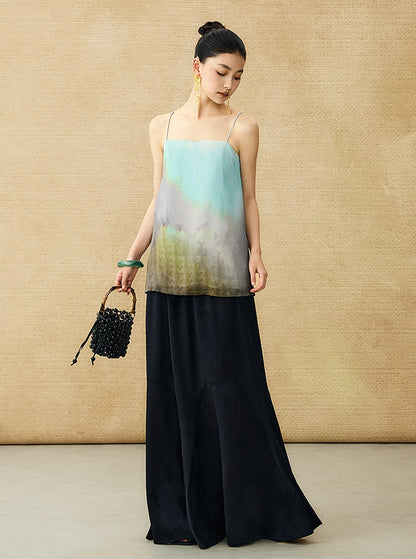 HECO Chinese Style Acetate Jacquard Elasticated High-waisted Fishtail Skirt - BETH.