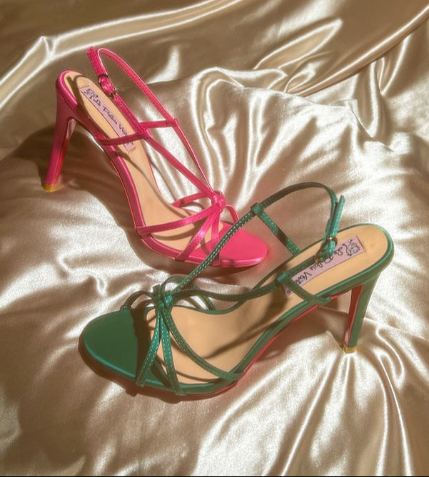 Le Palais Vintage Original Fine Strap Simple Silk Satin High Heels-Blessing.