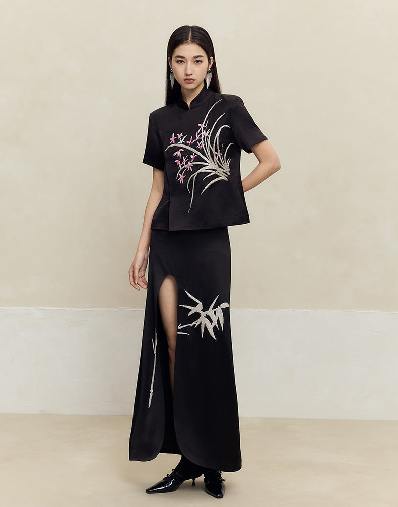 HECO Handmade Bead T-shirt Top Skirt Set - sins.