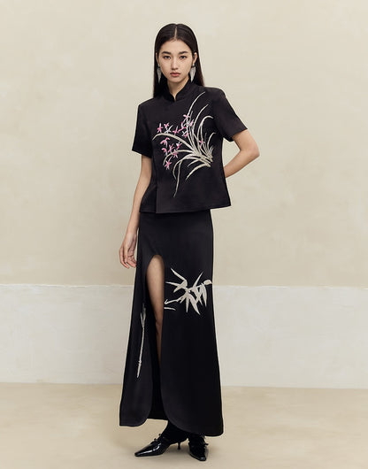 HECO Handmade Bead T-shirt Top Skirt Set - sins.