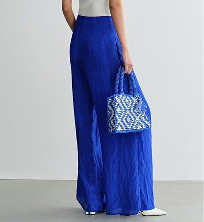 COMME MOI women's high-waisted wide-leg pants-THADUS.