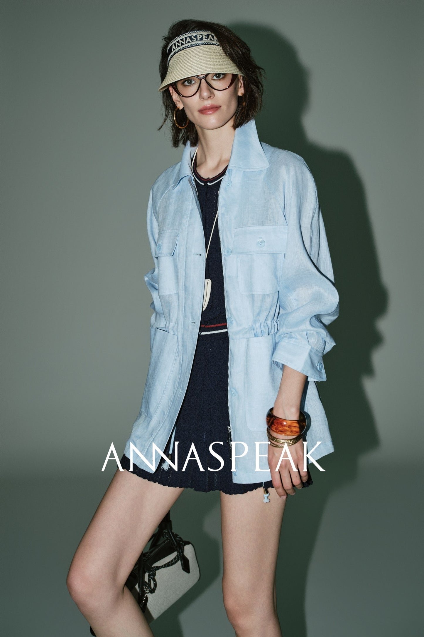 ANNASPEAK  linen light drawstring shunting jacket-SAYE.