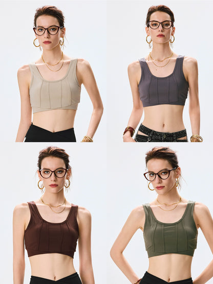 ANNASPEAK  Chest pad nude sports vest -AINA.