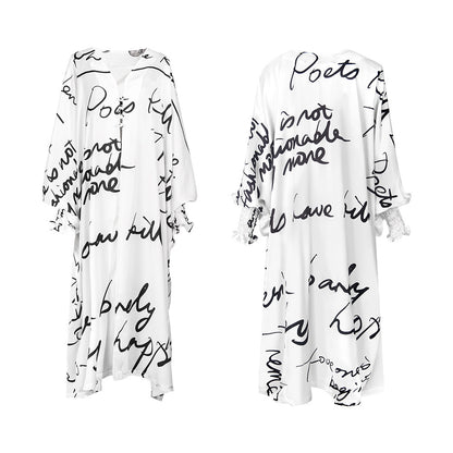 TUYUE moon print lantern cuff buckle holiday long coat- FATIMA.